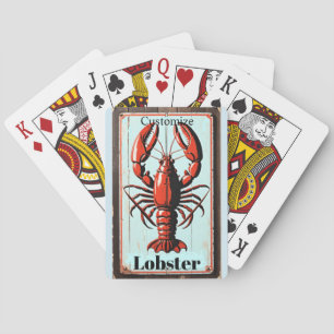 Vintage Lobster Sign Thunder_Cove Playing Cards