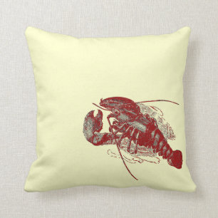 Vintage Lobster Throw Pillow