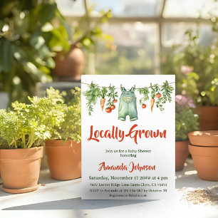 Vintage Locally Grown Rustic Garden Baby Shower Invitation
