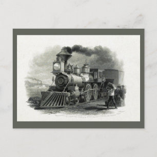 Vintage Locamotive Steam Engine Train Postcard