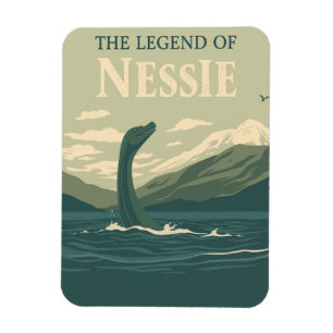 Vintage Loch Ness Monster Scotland Travel Magnet