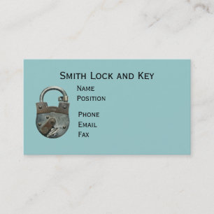 Vintage Lock and Key Business Card
