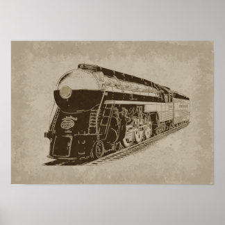 Vintage Locomotive - Art Deco era Poster