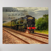 Vintage Locomotive Countryside Wisdom Print