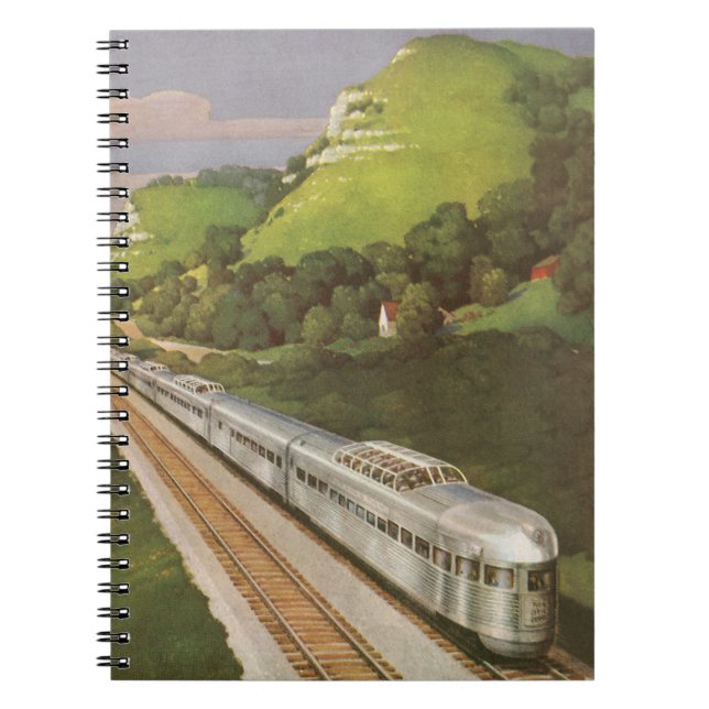 Vintage Locomotive in Country, Vacation by Train Notebook (Front)