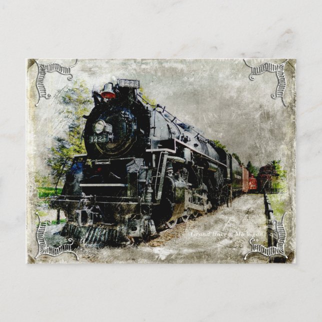 Vintage Locomotive Long Shot Postcard (Front)