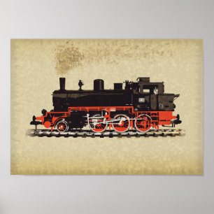 Vintage Locomotive Poster