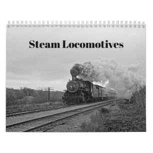 Vintage Locomotive Train Birthday khaki Travel Calendar