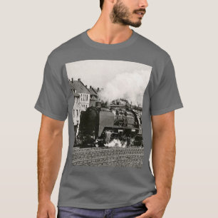 Vintage Locomotive Train Birthday khaki Travel T-Shirt