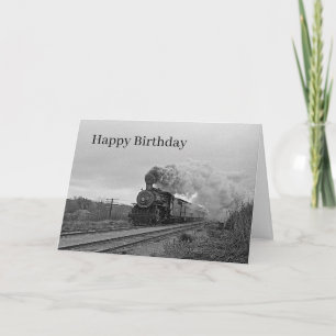 Vintage Locomotive Train Railway Black Travel Card