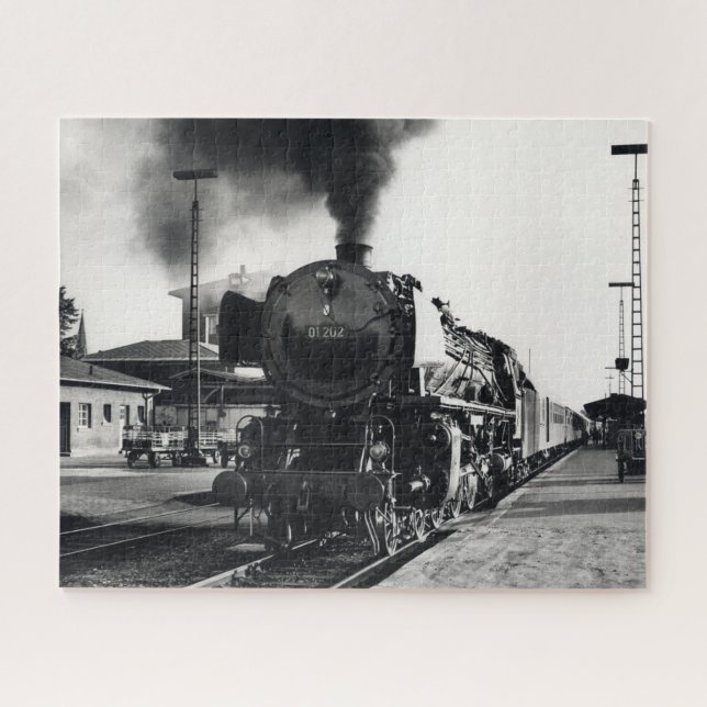 Vintage Locomotive Train Steam Engine Railway Jigsaw Puzzle (Horizontal)
