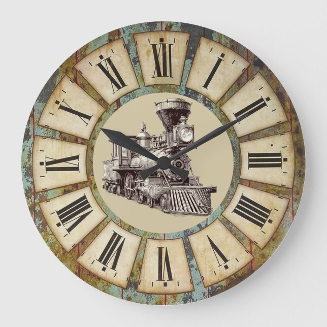 Vintage Locomotive Wall Clock (Front)