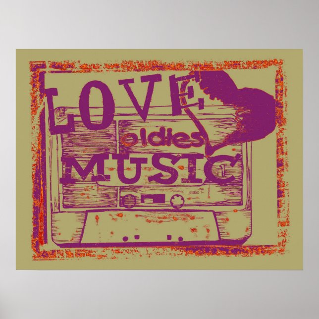 Vintage Lodies oldies music Poster (Devant)