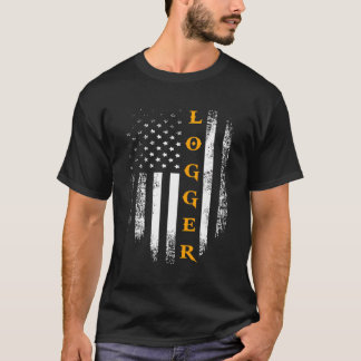 Vintage Logger American Usa Flag Carpenter Gift T-Shirt