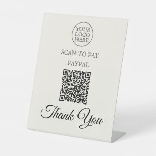 Vintage Logo Scan to Pay QR Code Pedestal Sign