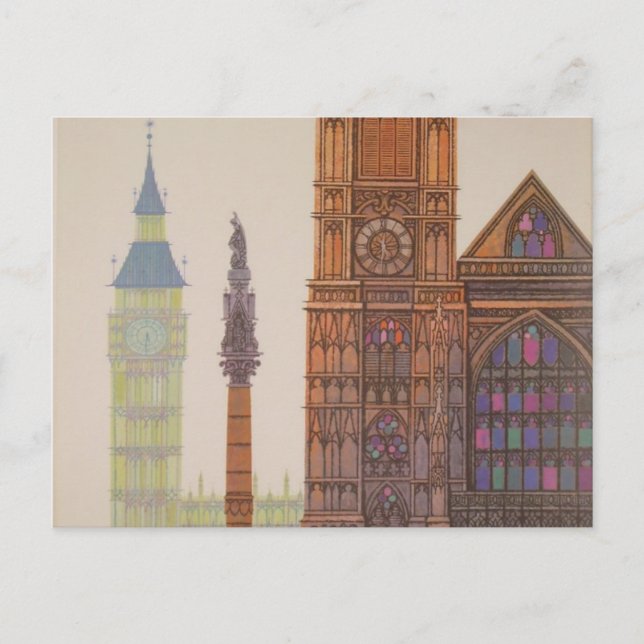 Vintage London Air Travel Advertisement Big Ben Postcard (Front)
