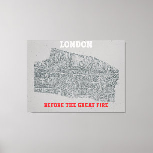 Vintage London before the GREAT FIRE Canvas Print