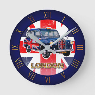 Vintage London Black Cab Round Clock