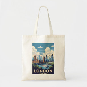 Vintage London Britain British Landmark Travel Tote Bag