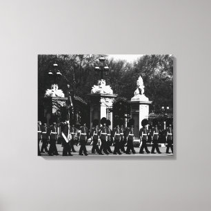 Vintage London Changing guard Buckingham palace Canvas Print
