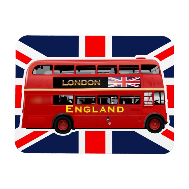 Vintage London Double Decker Bus Magnet (Horizontal)