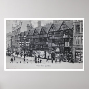 Vintage London England Staple Inn Poster