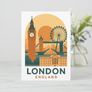 Vintage London England Travel Poster Postcard 