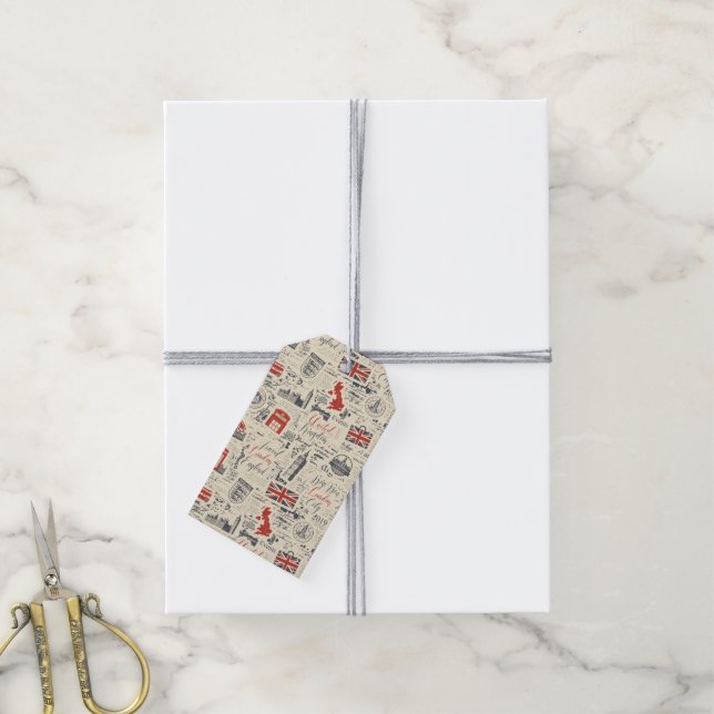 Vintage London Gift Tags (With Twine)