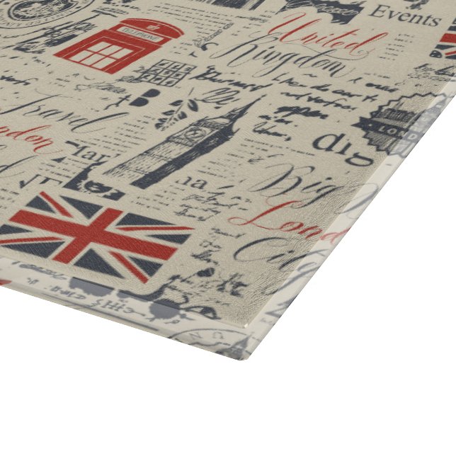 Vintage London Glass Cutting Board (Corner)