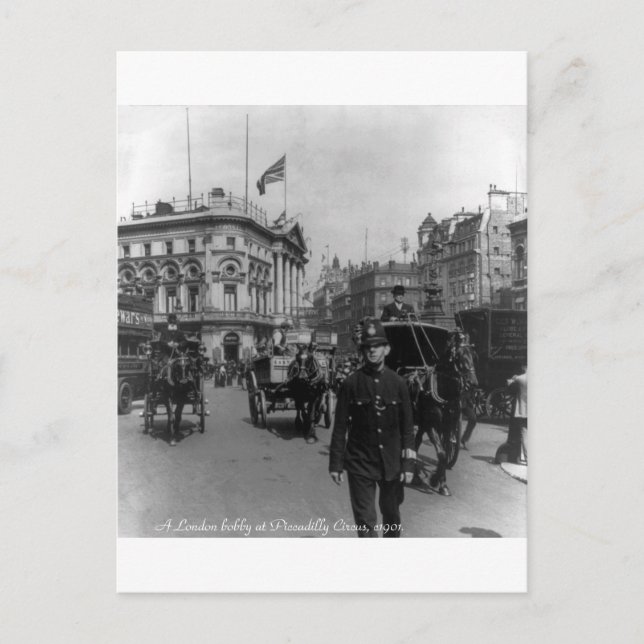 Vintage London Piccadilly Circus street scene 1901 Postcard (Front)