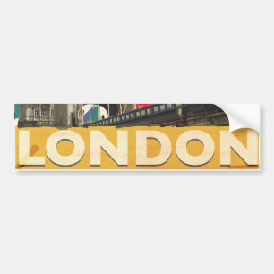 Vintage London Poster Bumper Sticker