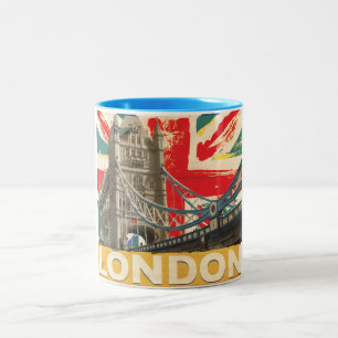 Vintage London Poster Two-Tone Coffee Mug
