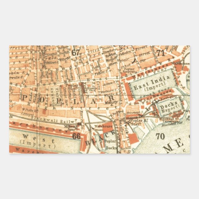 Vintage London Street Map Sticker (Front)