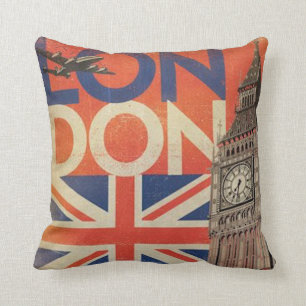 Vintage London Union Jack cushion