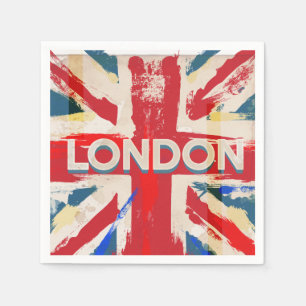 Vintage London Union Poster - Old mid 20th century Napkin