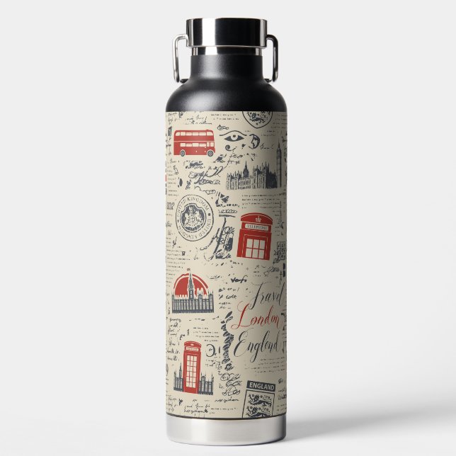 Vintage London Water Bottle (Front)