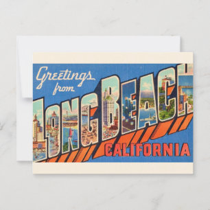 Vintage Long Beach CA  Postcard
