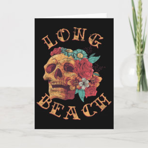 Vintage Long Beach California Tattoo Ca Ink Skull  Card