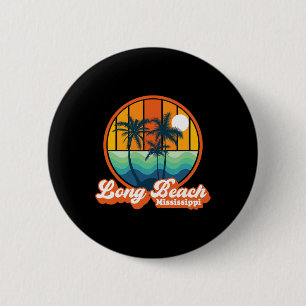 Vintage Long Beach Mississippi Summer 90s Beach So 2 Inch Round Button