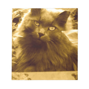Vintage Long Haired Russian Blue Cat Notepad