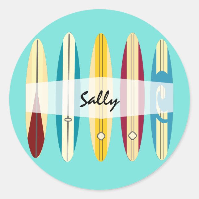 Vintage Longboards Classic Round Sticker (Front)