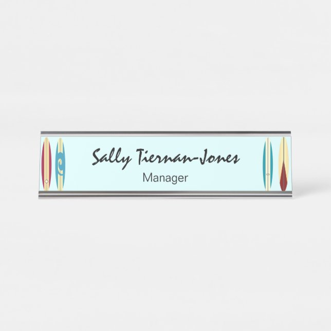 Vintage Longboards Desk Name Plate (Front)