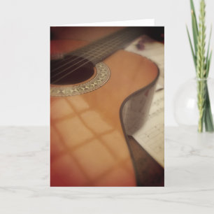 Vintage Look Acoustic Guitar Greeting Card