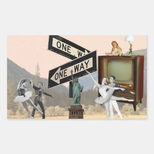 Vintage Look American Collage Sticker