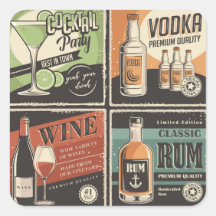 Vintage Look Bar Drink Tiles 
