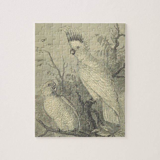 Vintage Look, Birds Perched in a Tree Puzzle (Vertical)
