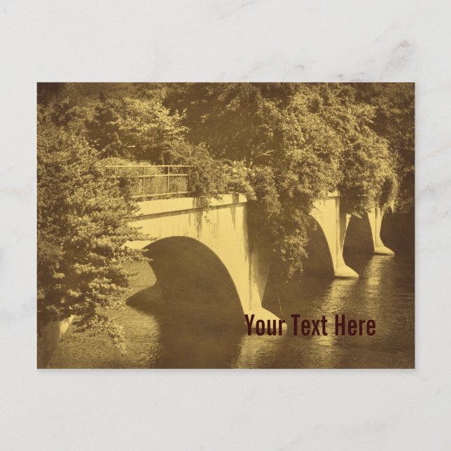 Vintage Look Bridge Of Flowers Customizable Postca Postcard (Front)
