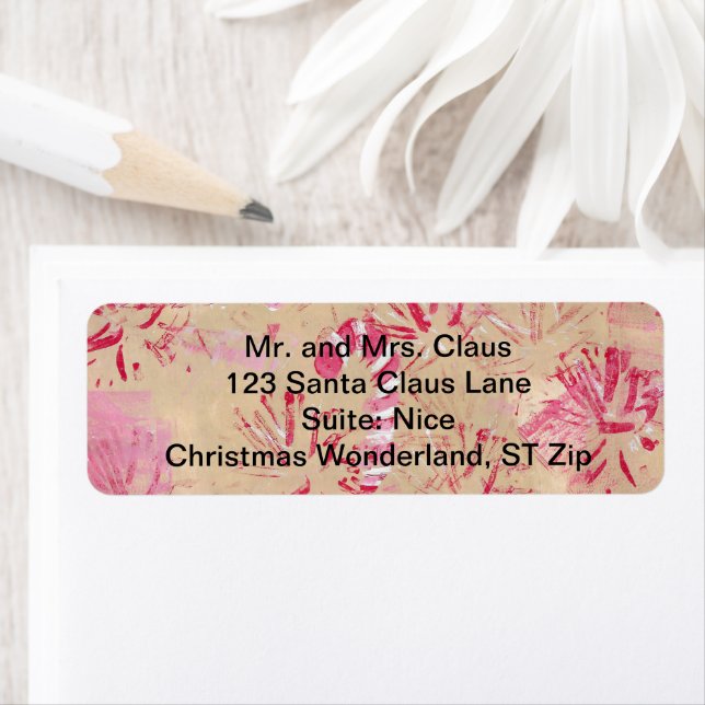 Vintage Look Candy Cane Christmas Address Labels (Insitu)