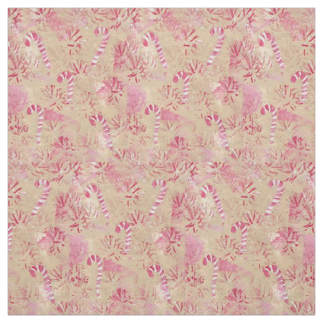 Vintage Look Candy Cane Pattern Fabric (Swatch)