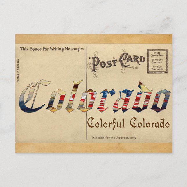 Vintage Look Colorado Ancienne carte postale (Devant)